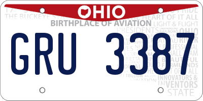 OH license plate GRU3387
