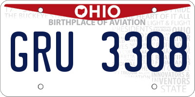 OH license plate GRU3388