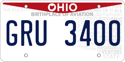 OH license plate GRU3400