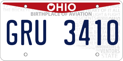 OH license plate GRU3410