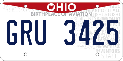 OH license plate GRU3425