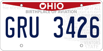 OH license plate GRU3426