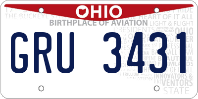 OH license plate GRU3431