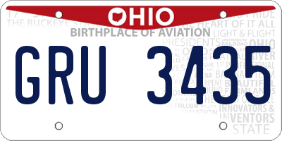 OH license plate GRU3435