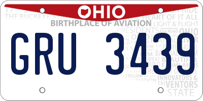 OH license plate GRU3439
