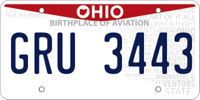OH license plate GRU3443