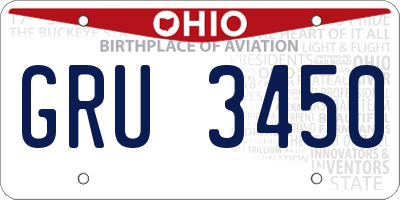 OH license plate GRU3450