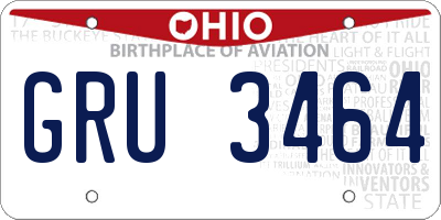 OH license plate GRU3464