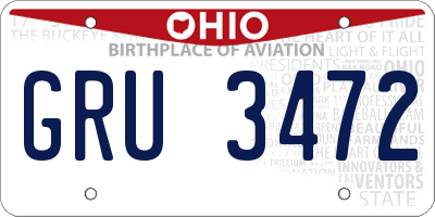 OH license plate GRU3472