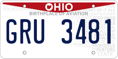OH license plate GRU3481