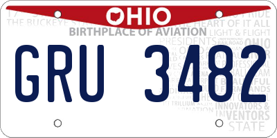 OH license plate GRU3482