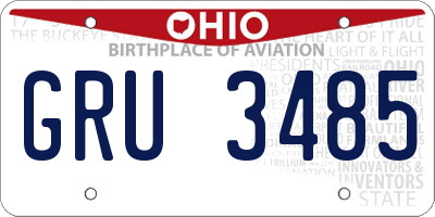 OH license plate GRU3485