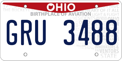 OH license plate GRU3488