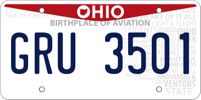 OH license plate GRU3501