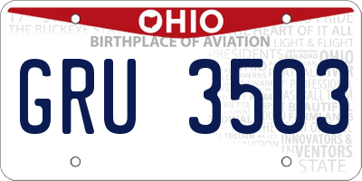 OH license plate GRU3503
