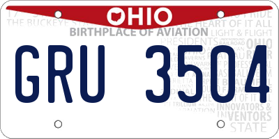 OH license plate GRU3504