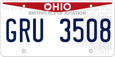 OH license plate GRU3508