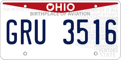 OH license plate GRU3516