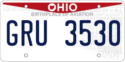 OH license plate GRU3530