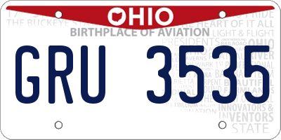 OH license plate GRU3535