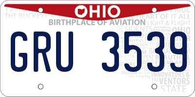 OH license plate GRU3539
