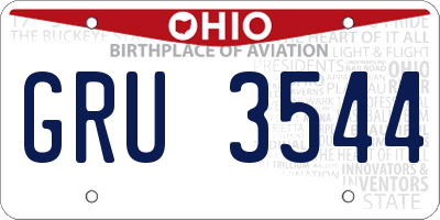 OH license plate GRU3544