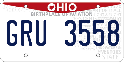 OH license plate GRU3558