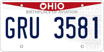 OH license plate GRU3581