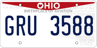 OH license plate GRU3588