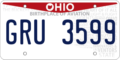 OH license plate GRU3599