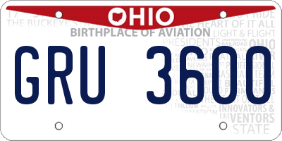 OH license plate GRU3600