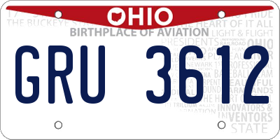 OH license plate GRU3612