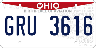 OH license plate GRU3616