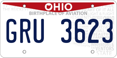 OH license plate GRU3623