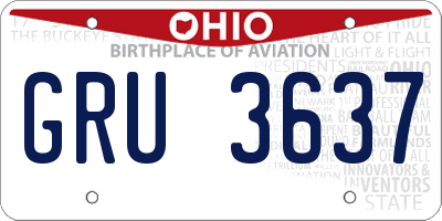 OH license plate GRU3637