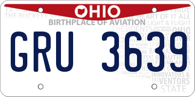 OH license plate GRU3639