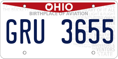 OH license plate GRU3655