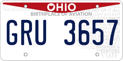 OH license plate GRU3657