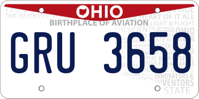 OH license plate GRU3658