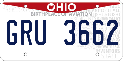 OH license plate GRU3662