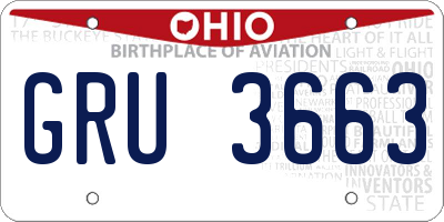 OH license plate GRU3663