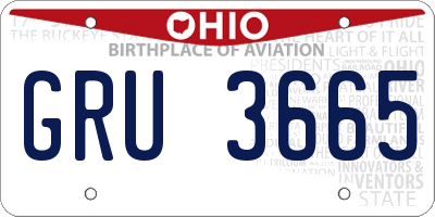 OH license plate GRU3665