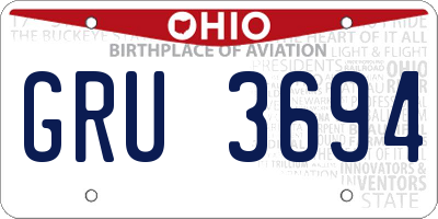 OH license plate GRU3694