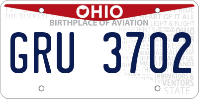 OH license plate GRU3702