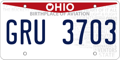 OH license plate GRU3703