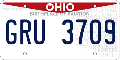 OH license plate GRU3709