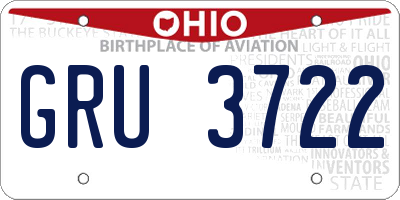 OH license plate GRU3722