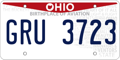 OH license plate GRU3723