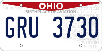 OH license plate GRU3730