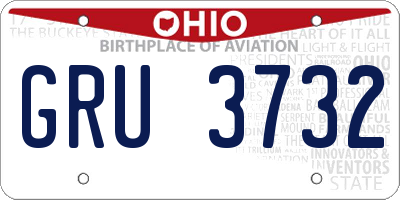 OH license plate GRU3732
